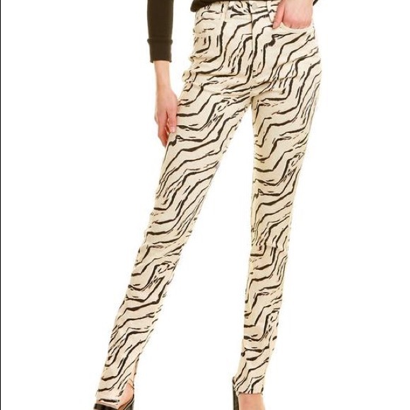 Weworewhat Tiger piped stiletto slit denim high waist skinny the icon jeans - Picture 4 of 10